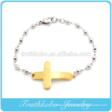 High quality glamour religious stainless steel men's jewelry pattern gold Bible charm beads bracelets